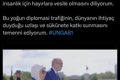 Emine Erdoğan'dan BM 81'inci Genel Kuruluna ilişkin paylaşım