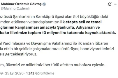 Şanlıurfa merkezli depremden etkilenenler için 10 milyon lira kaynak aktarıldı