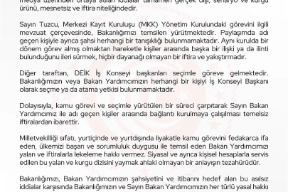 Ticaret Bakanlığı: Bakan Yardımcımız Tuzcu hakkında ortaya atılan iddialar gerçek dışı