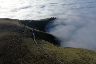 Trabzon’da sis bulutu dronla görüntülendi
