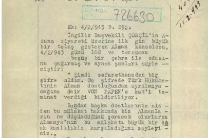 MİT, İnönü ile Churchill görüşmesinin Alman çevrelerine yansımasına ilişkin belgeyi paylaştı 