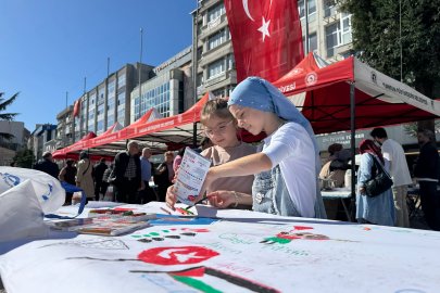 Filistinli çocuklar için resim çizdiler