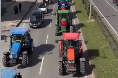 Çeltik üreticileri traktörlerle konvoy oluşturdu