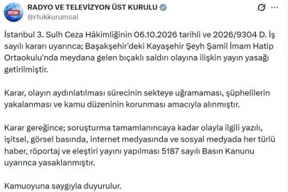 Başakşehir'deki bıçaklı saldırıya ilişkin yayın yasağı kararı