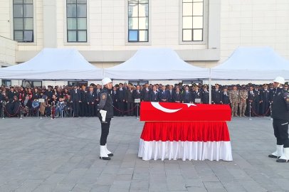 Uygulama noktasında şehit edilen polis memuru için tören düzenlendi