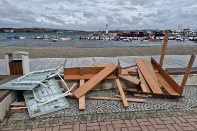 Tekirdağ'da fırtına; eğitim uçuşları iptal edildi, balıkçılar denize açılamadı (2)