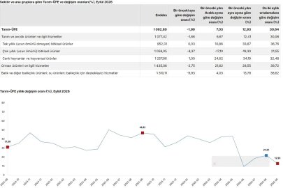 TÜİK: Tarım ürünleri üretici fiyatları aylık yüzde 1,99 azaldı