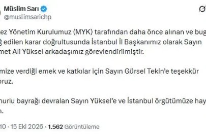 CHP İstanbul İl Başkanlığına Mehmet Ali Yüksel getirildi