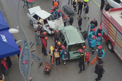 Muş’ta gerçeği aratmayan trafik kazası tatbikatı