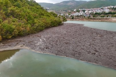 Tunceli'de suların taşıdığı atıklar, baraj gölü kıyısında birikti