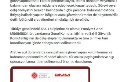 DMM: AFAD dalgıçlarının görevi bıraktığı iddiaları asılsızdır