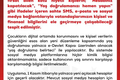 DMM'den 'sosyal medyada yaş düzenlemesi' uyarısı 