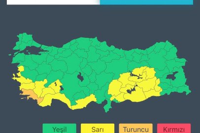 Muğla için 'turuncu', 18 il için 'sarı' kodlu uyarı