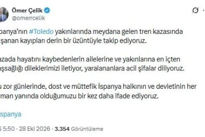 AK Parti'li Çelik'ten, İspanya'ya taziye mesajı