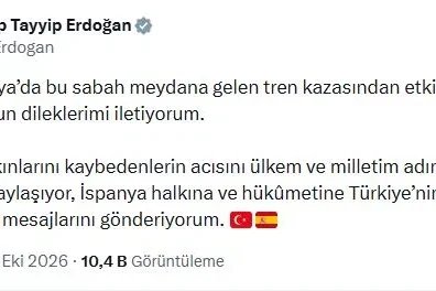 Cumhurbaşkanı Erdoğan'dan İspanya'ya geçmiş olsun mesajı