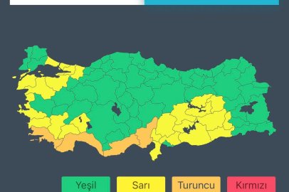 Bakanlıktan 4 il için 'turuncu', 25 il için 'sarı' kodlu uyarı
