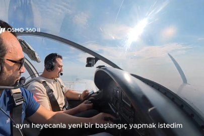 Tek motorlu iki uçakla 4 bin 500 feet’te evlilik teklifi