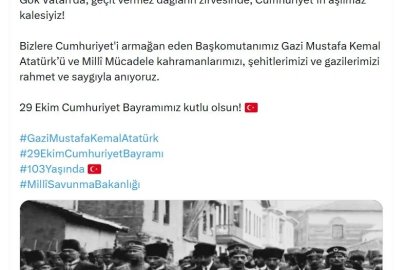 MSB'den 29 Ekim Cumhuriyet Bayramı'na özel klip