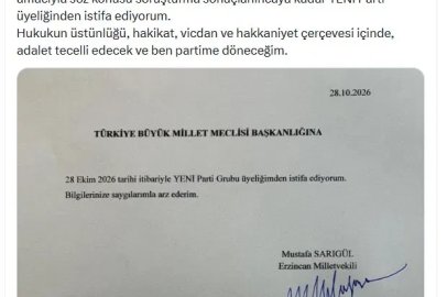 Mustafa Sarıgül, Yeni Parti'den istifa etti